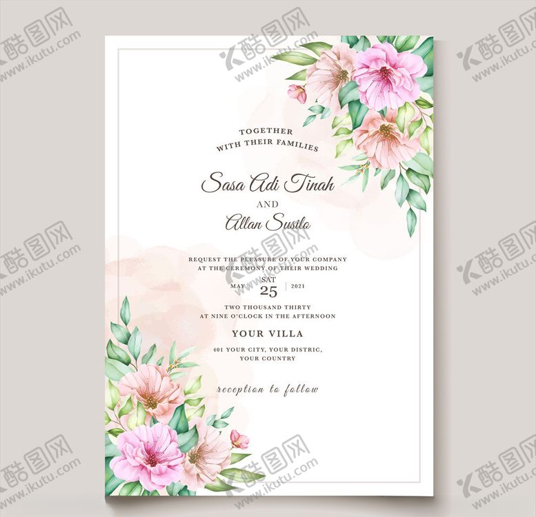 编号：17181010071812268692【酷图网】源文件下载-花卉邀请函