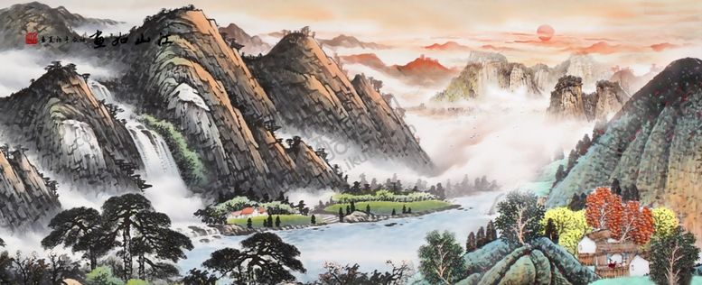 编号：86580812050013381020【酷图网】源文件下载-花鸟山水画