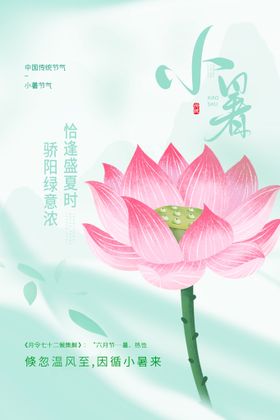 小暑节气传统活动宣传海报素材