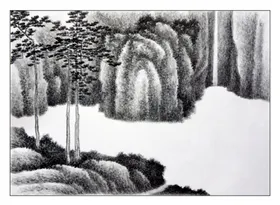 水墨画清代生活古代山清朝生活国山