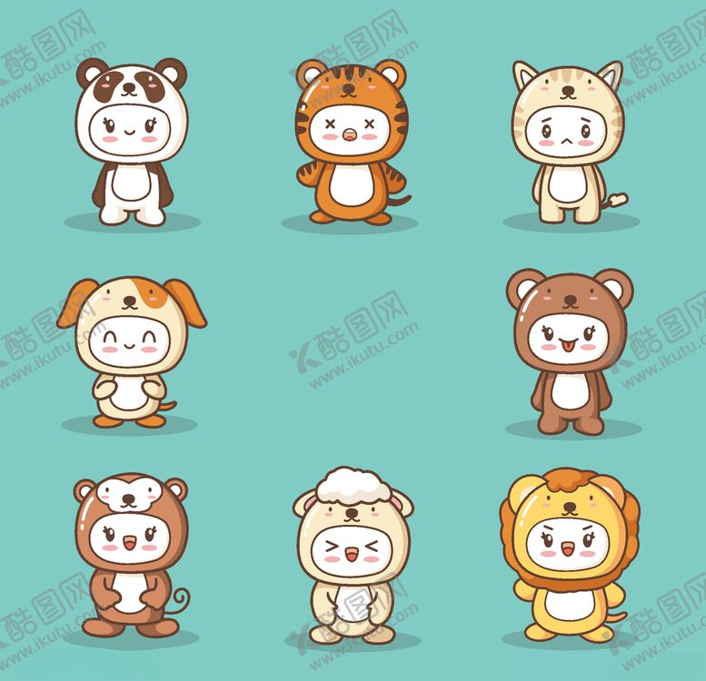 卡哇伊卡通萌萌哒AI矢量图AI设计素材