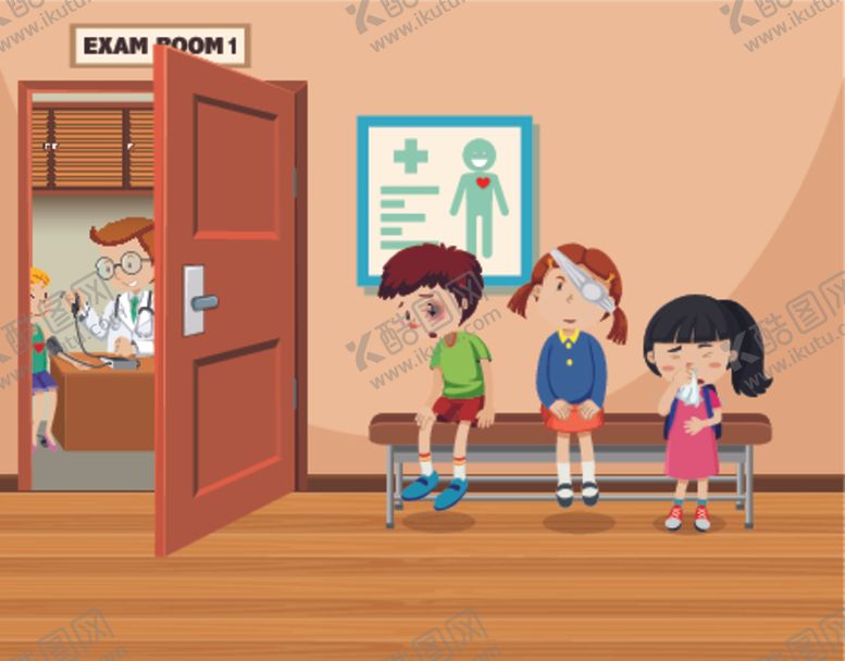 编号：55058810032041341396【酷图网】源文件下载-卡通儿童看病