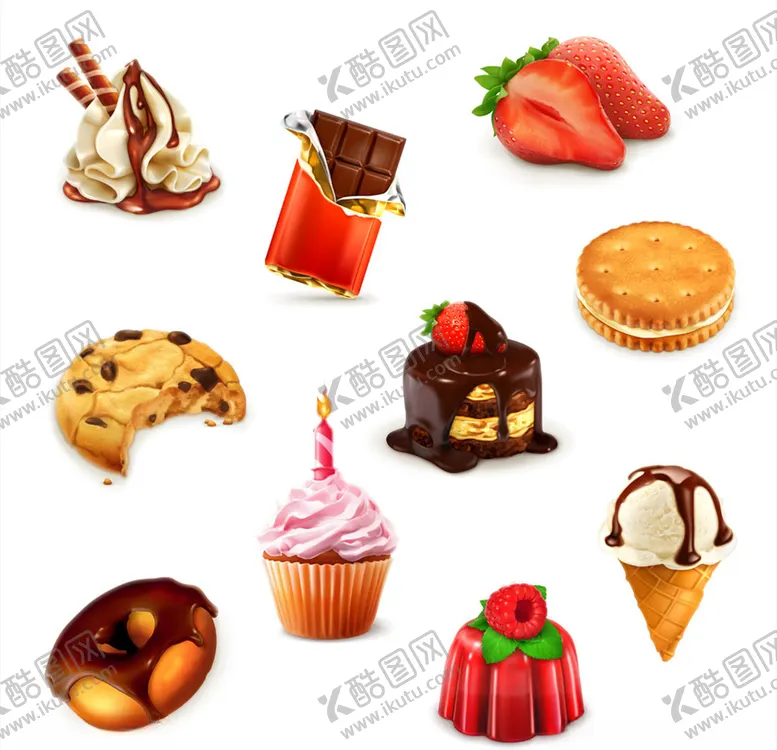 编号：80749806251040595339【酷图网】源文件下载-矢量蛋糕糕点素材