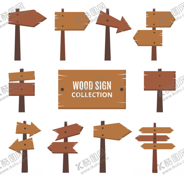 编号：58931809211309315225【酷图网】源文件下载-木指示牌