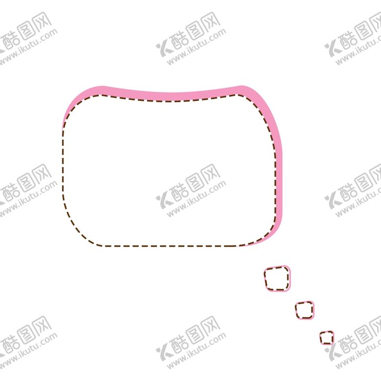 编号：57391602130012495256【酷图网】源文件下载-粉色卡通虚线边框对话框
