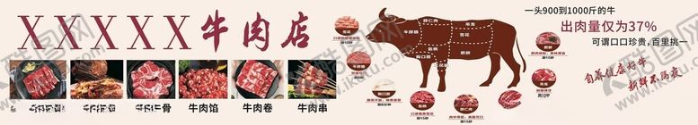 编号：25537802101530131591【酷图网】源文件下载-牛肉店潮汕火锅门头招牌