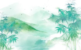 中国风背景文艺森系古