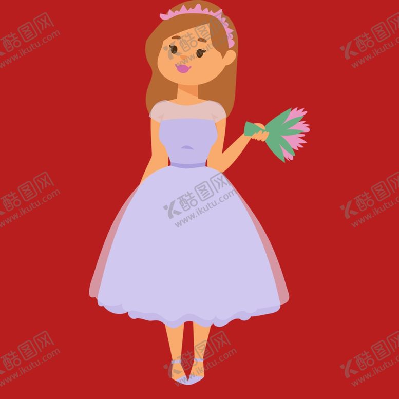 编号：55850703080614066925【酷图网】源文件下载-手绘婚纱女孩