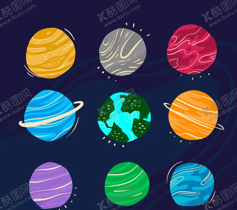 编号：11750106262158175368【酷图网】源文件下载-抽象太阳系行星