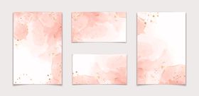 粉色水彩花卉背景模板