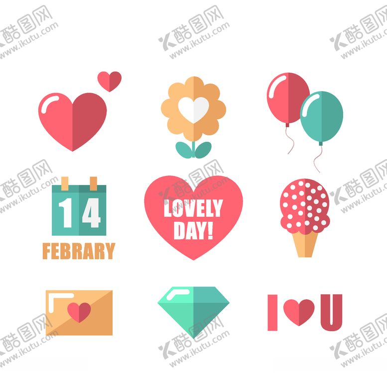 编号：96725009210710338983【酷图网】源文件下载-浪漫情人节元素