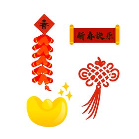 新年春节过年元旦图标贴纸