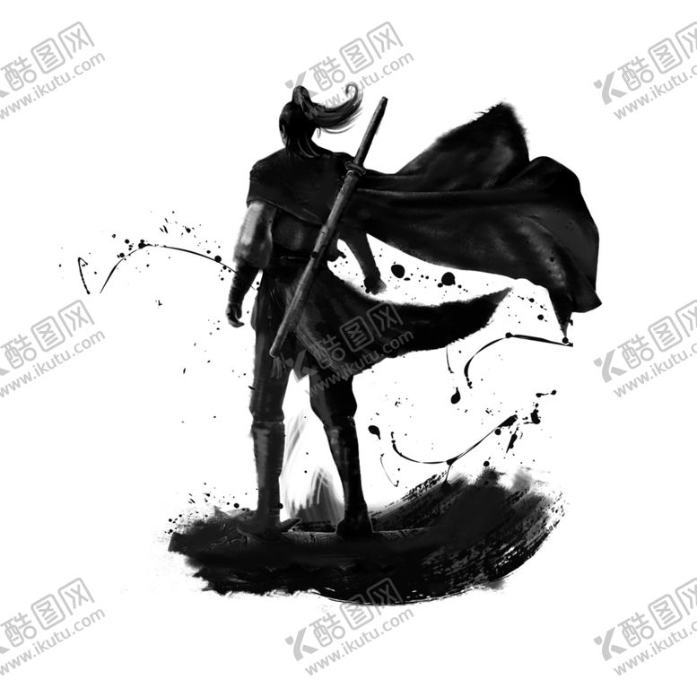 编号：16066506272030127704【酷图网】源文件下载-水墨武侠人物