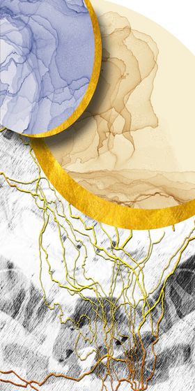 创意鎏金大理石玄关画