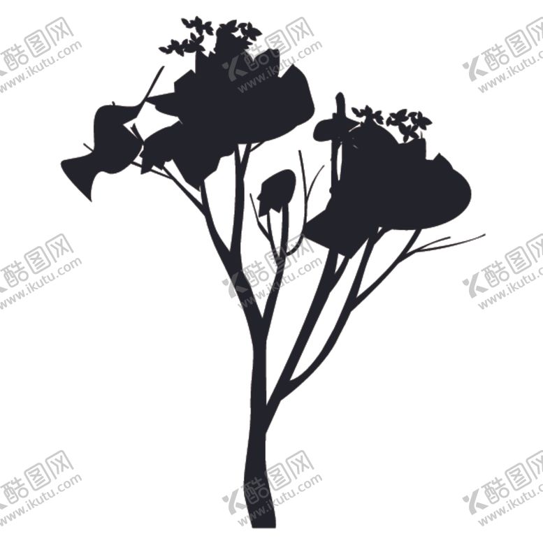 编号：19957107081340418594【酷图网】源文件下载-植物树木剪影