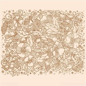 手绘花卉植物图案背景