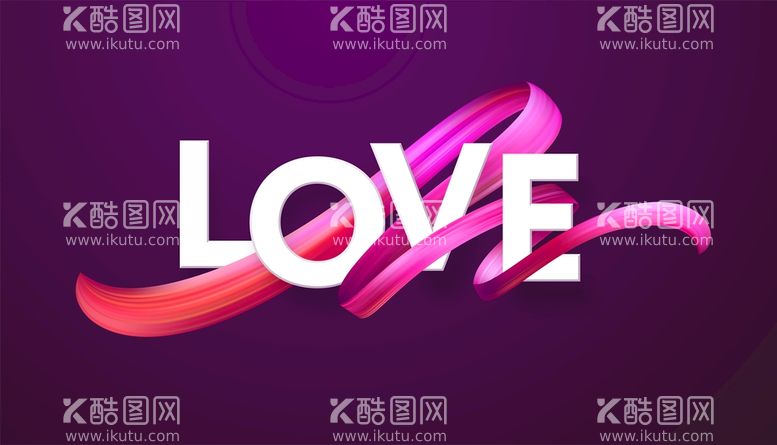 编号：54723910011235473760【酷图网】源文件下载-丝带LOVE艺术字