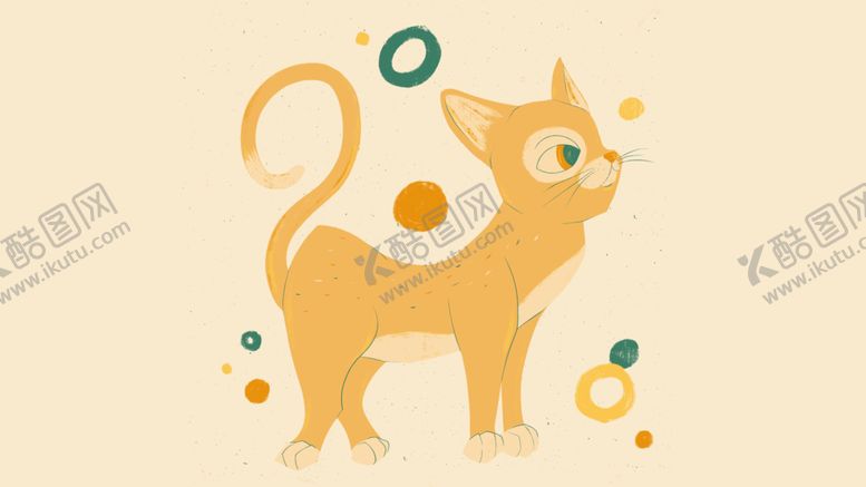 编号：29631511010120073738【酷图网】源文件下载-高尾巴的节日猫