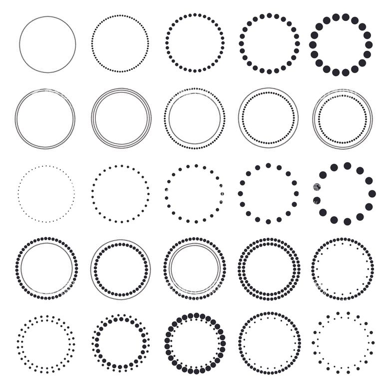 编号：94423603071435408175【酷图网】源文件下载-抽象点状圆环矢量元素