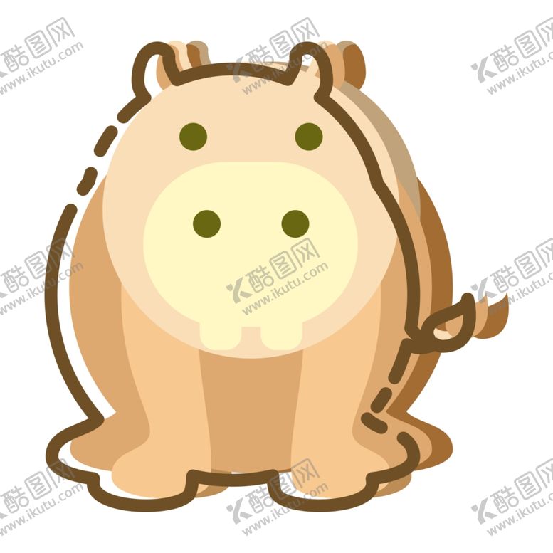 编号：42846403281002549899【酷图网】源文件下载-黄色卡通河马插画