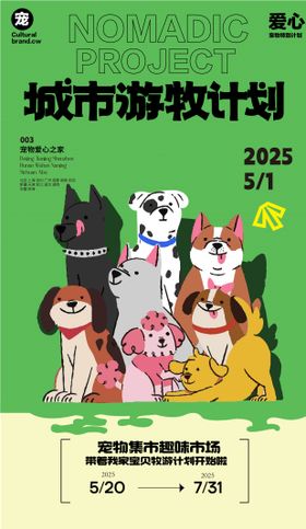 宠物集市狗狗生活科普活动促销海报