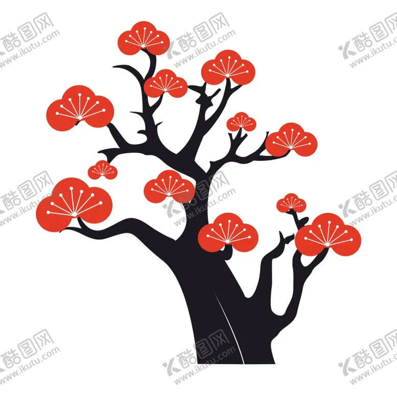 编号：79435403010026105697【酷图网】源文件下载-梅花树手绘
