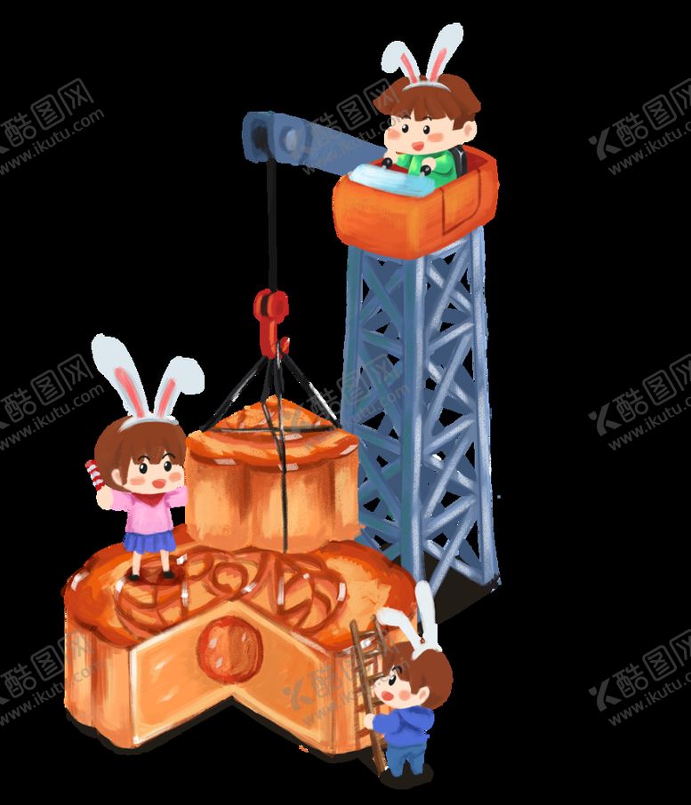 编号：91376310191404323679【酷图网】源文件下载-中秋节吊月饼微景观