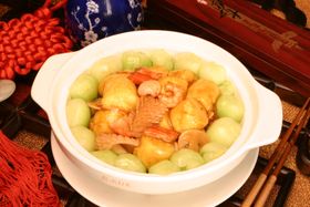 海鲜豆腐煲美食促销活动海报素材