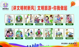 讲文明树新风旅游展板psd