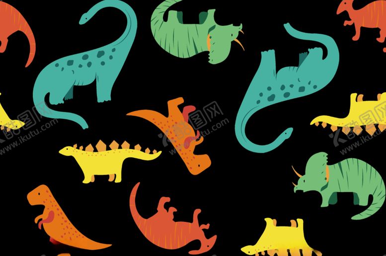 编号：40128409221532002157【酷图网】源文件下载-矢量卡通恐龙