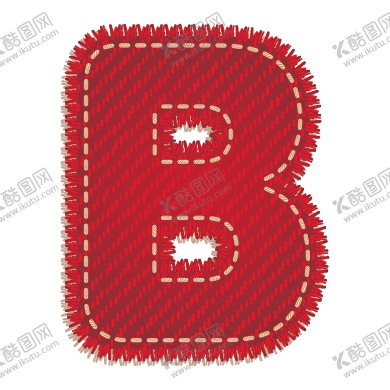 编号：39811510080854002483【酷图网】源文件下载-英文字母B设计艺术字创意牛仔布