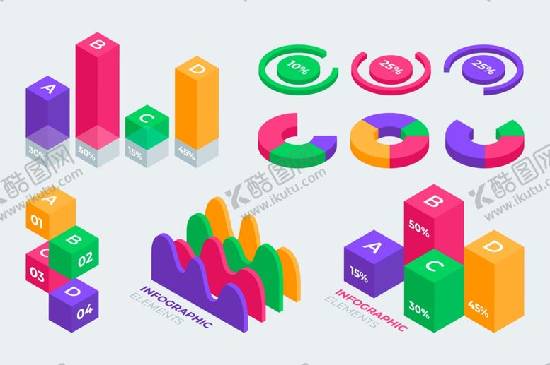 编号：98671909280510354833【酷图网】源文件下载-3D立体PPT数据图表设计
