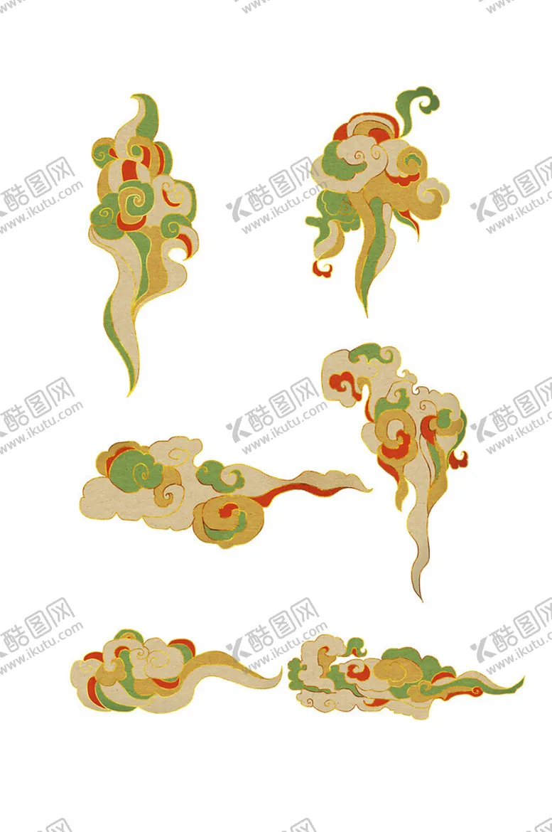 编号：78684803011543147340【酷图网】源文件下载-中国古典风彩色祥云元素