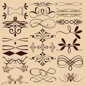 复古装饰性花纹图案集合