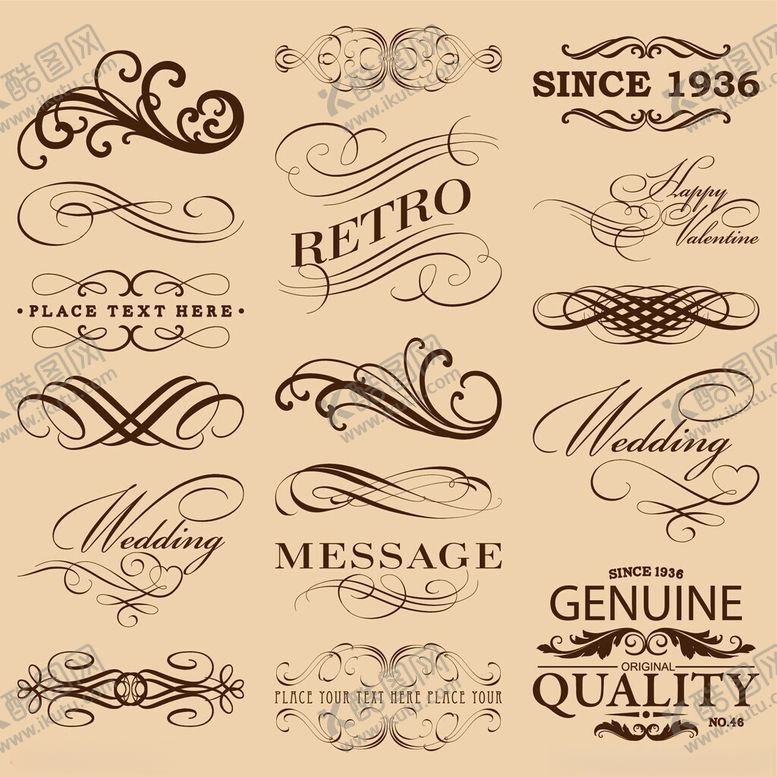 编号：32464711142253528941【酷图网】源文件下载-复古风格装饰性字体设计