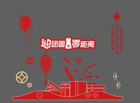 新年玻璃门贴