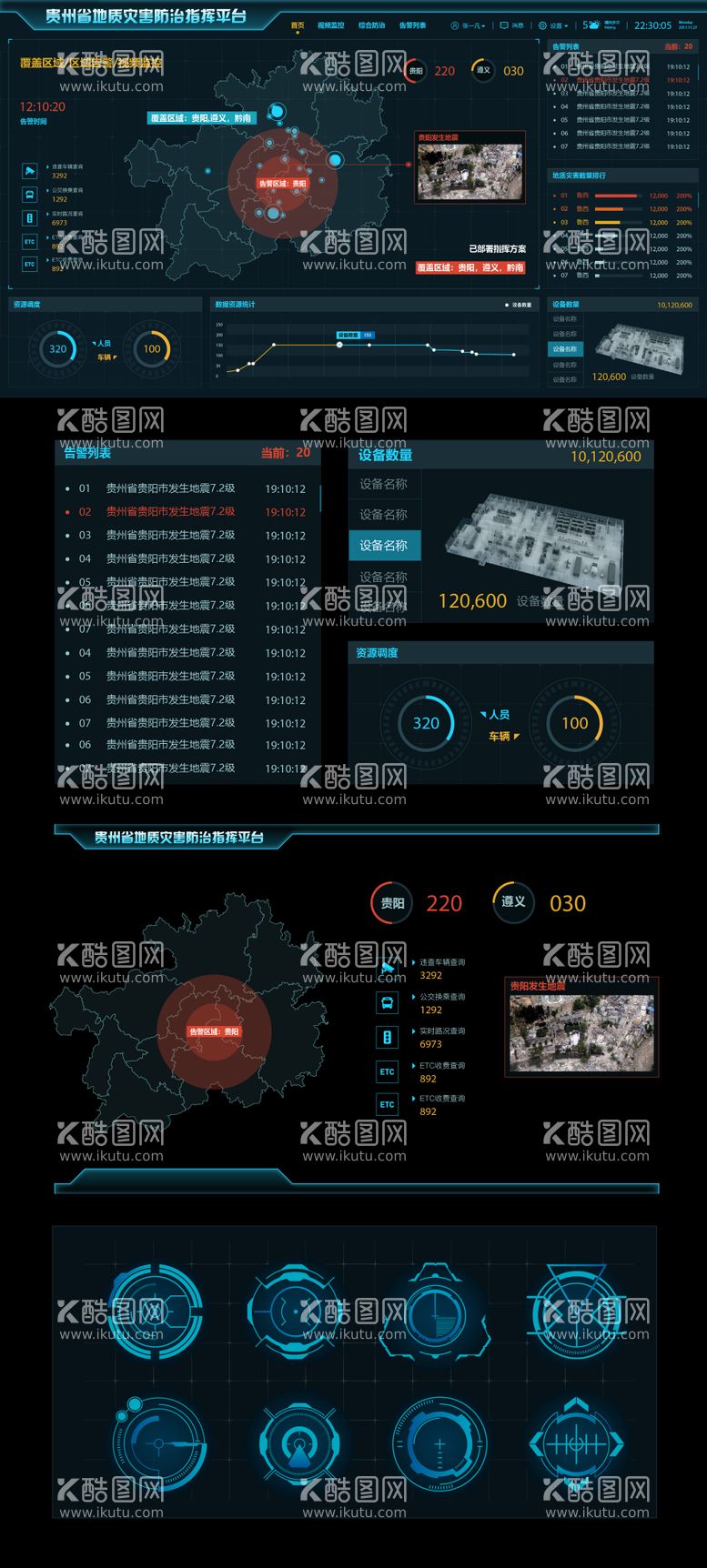 编号：45729511280552169683【酷图网】源文件下载-科技感可视化大屏大数据大屏科技感模板