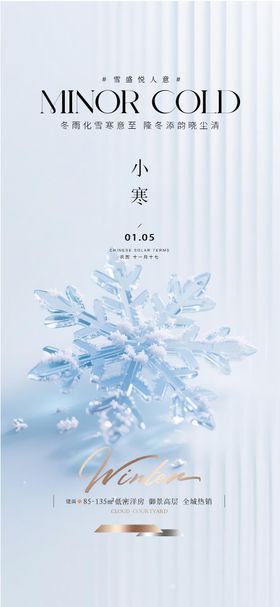 地产小寒质感海报