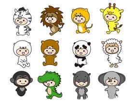 可爱动物造型儿童卡通角色