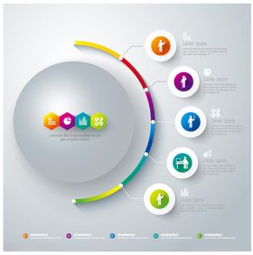 多彩环形信息图表设计