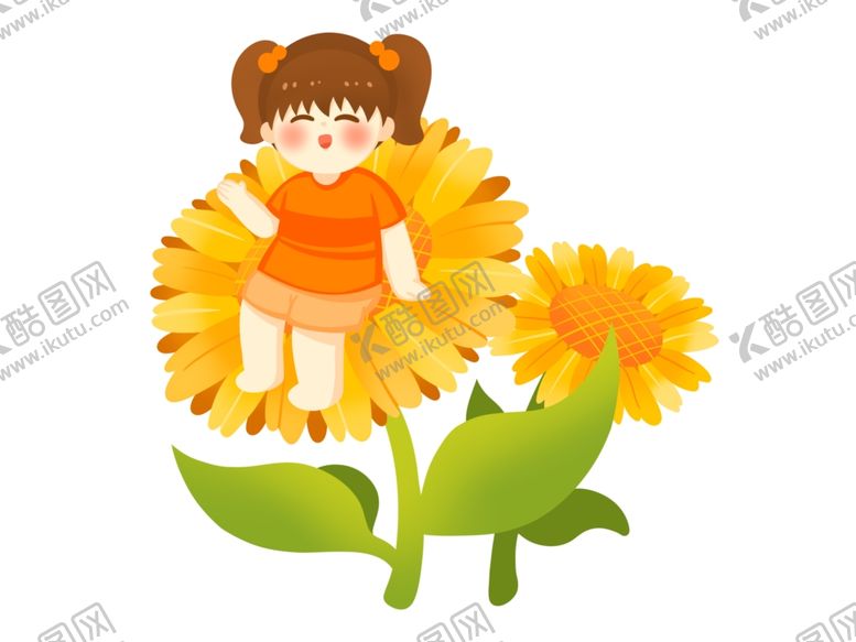 编号：77729002211140209419【酷图网】源文件下载-卡通向日葵插画