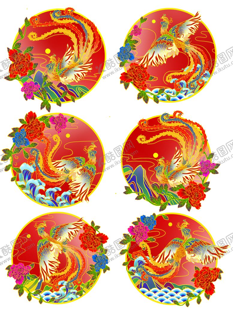 编号：81715310301147304385【酷图网】源文件下载-国潮凤凰插画