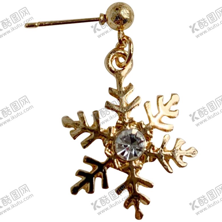 编号：85821704302208165623【酷图网】源文件下载-金色雪花耳钉