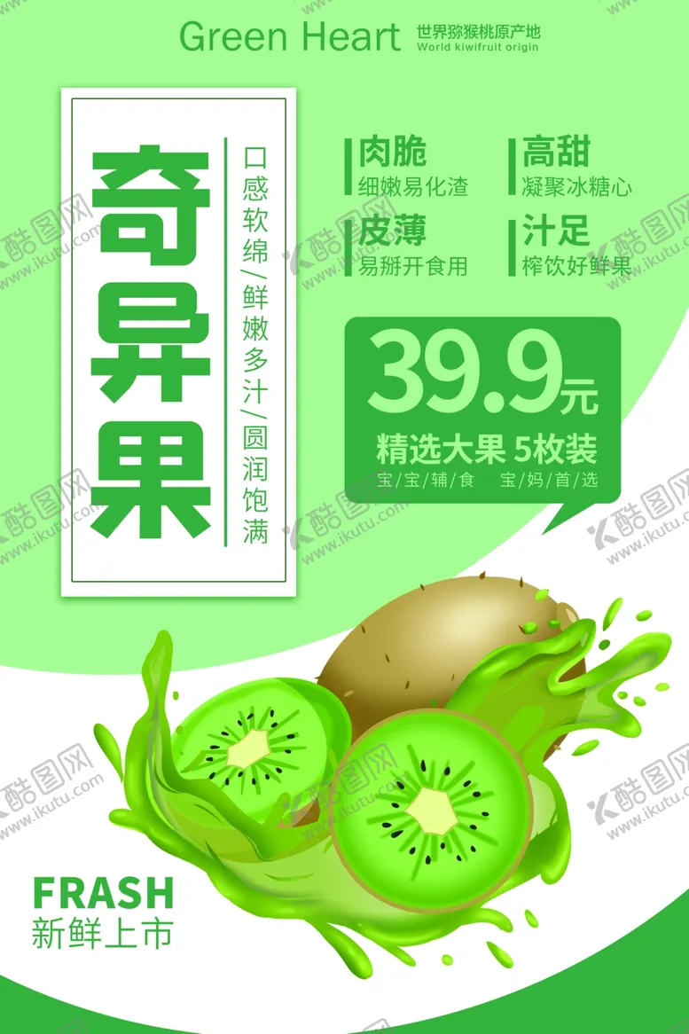 编号：95713204130929058597【酷图网】源文件下载-奇异果水果果实宣传海报素材