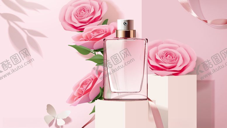 编号：32513507040406206277【酷图网】源文件下载-鲜花背景化妆品背景广告底图