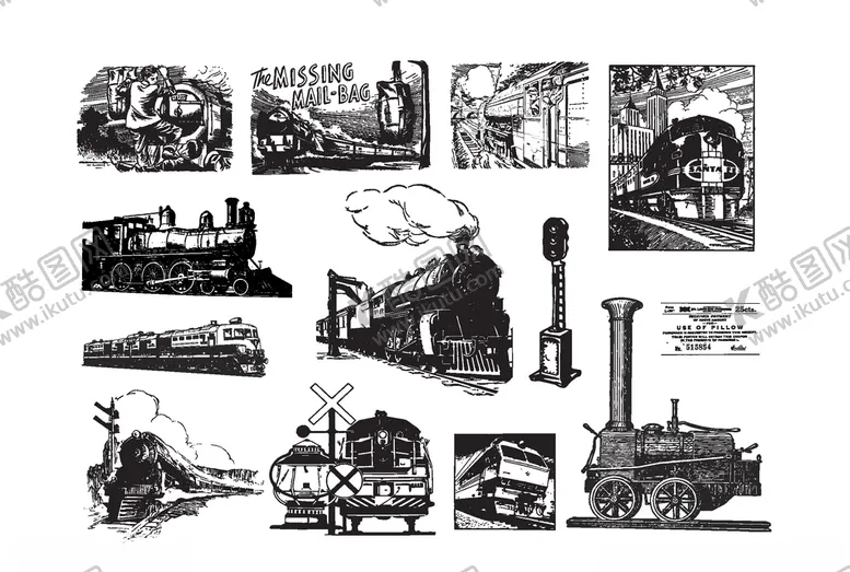 编号：76049709110236254243【酷图网】源文件下载-手绘老式火车