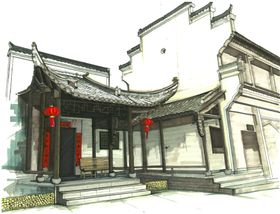 油画手绘建筑