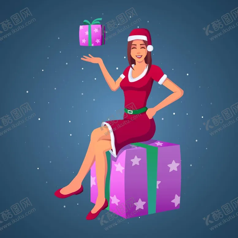 编号：58690110011758486921【酷图网】源文件下载-圣诞美女