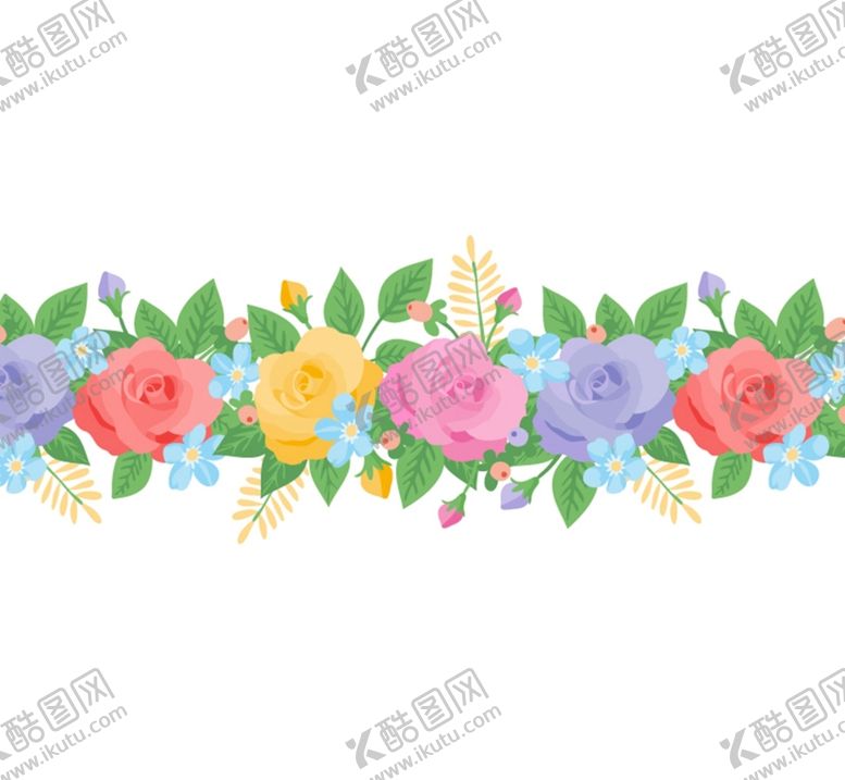 编号：37195501261808477512【酷图网】源文件下载-彩色玫瑰花矢量