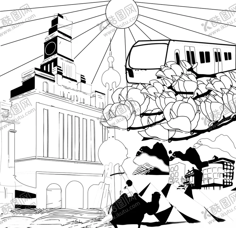 编号：54198406190600442344【酷图网】源文件下载-建筑高铁丝绸之路设计